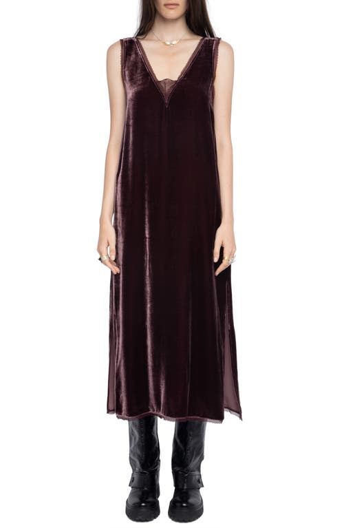 Zadig & Voltaire Lace-insert Midi Dress In Burgundy