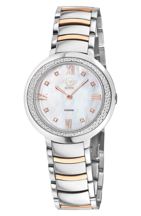 Amalfi Mother-of-Pearl Swiss Diamond Watch, 34mm - 0.04ct.