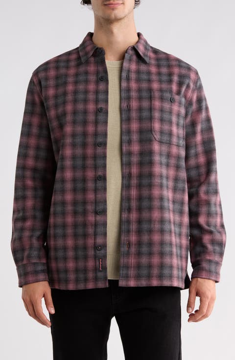 Plaid Corded Fleece Shirt Jacket