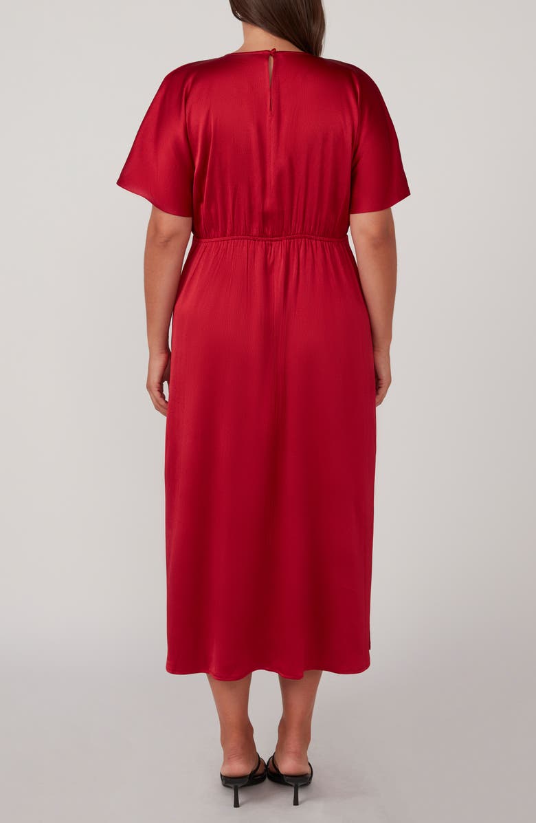 Estelle Artemis Flutter Sleeve Midi Dress, Alternate, color, Crimson