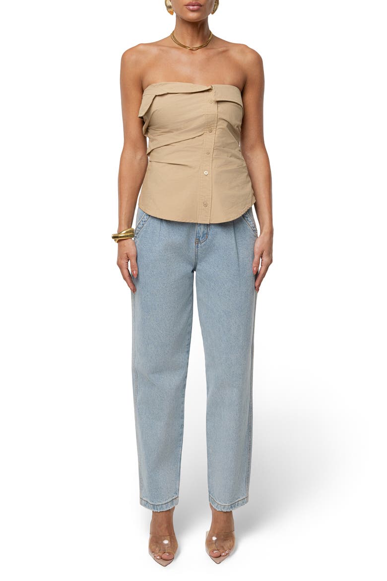 Riviera Strapless Top, Alternate, color, BEIGE