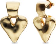 UNODE50 Heart Drop Earrings Plated in 18K Gold