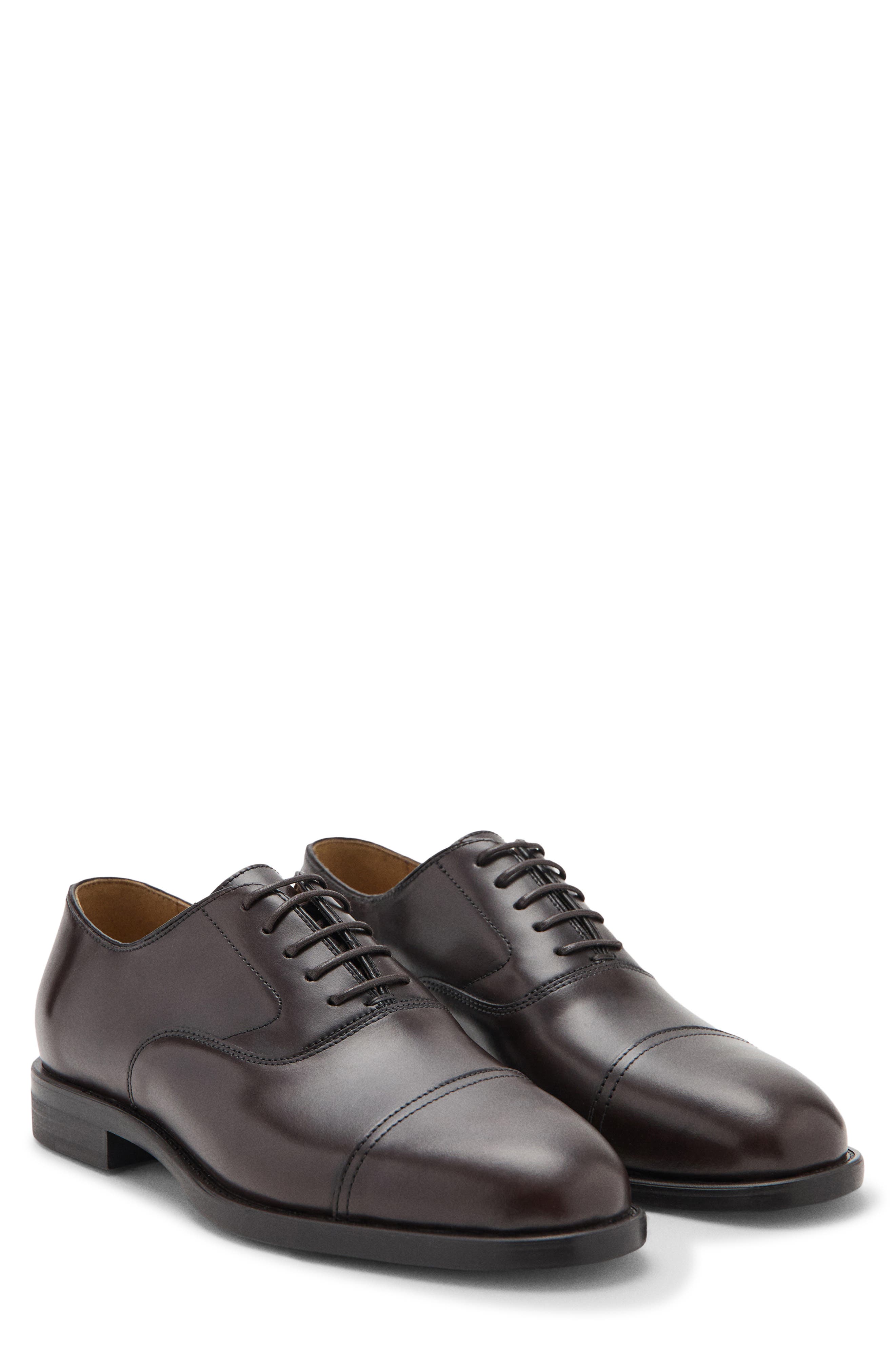 Leather Oxford, Main, color, BROWN