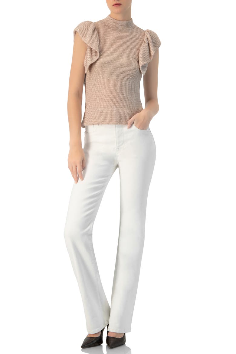 Knitted Ruffle Sleeve Blouse, Alternate, color, Dusty Pink
