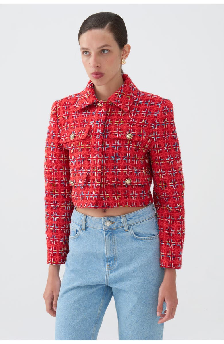 Nocturne Padded Shoulder Tweed Jacket, Main, color,