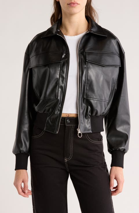 Zip Faux Leather Jacket