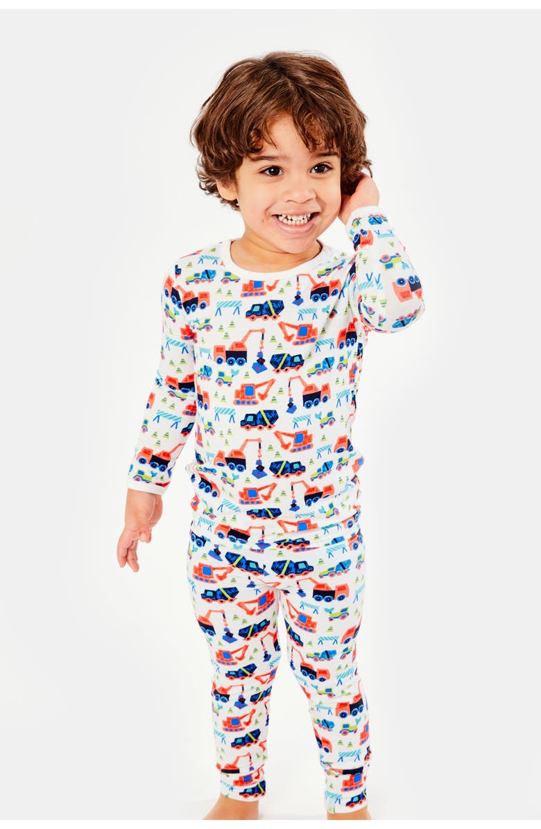Clover Baby & Kids Long Sleeve Pajama Set - Construction, Main, color, 
