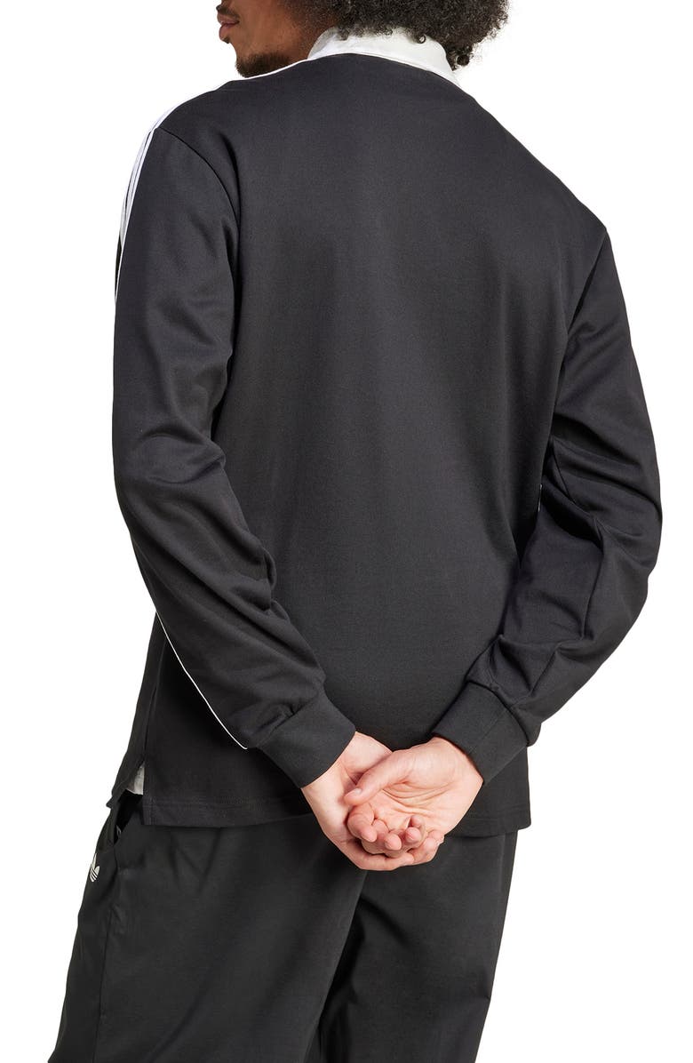 adidas 3-Stripes Long Sleeve Rugby Polo, Alternate, color,