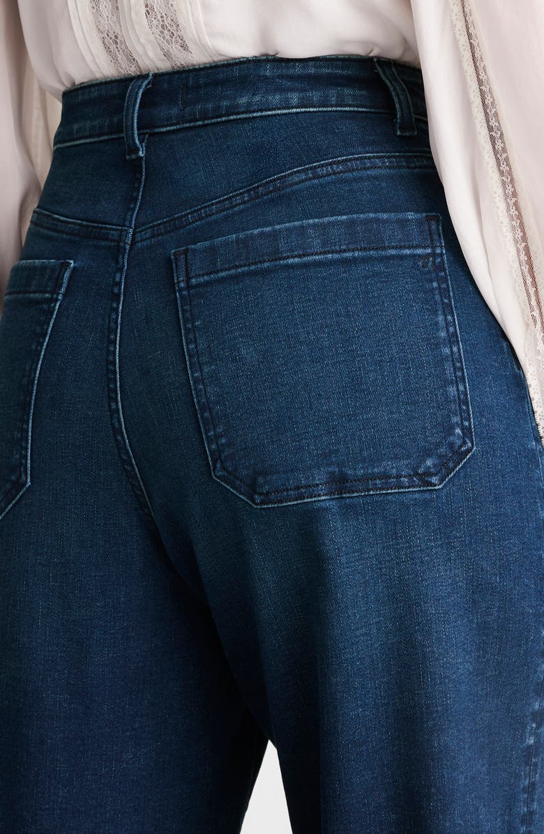 Madewell The Curvy Emmett Wide Leg Jeans, Alternate, color, Nighthawk Wash