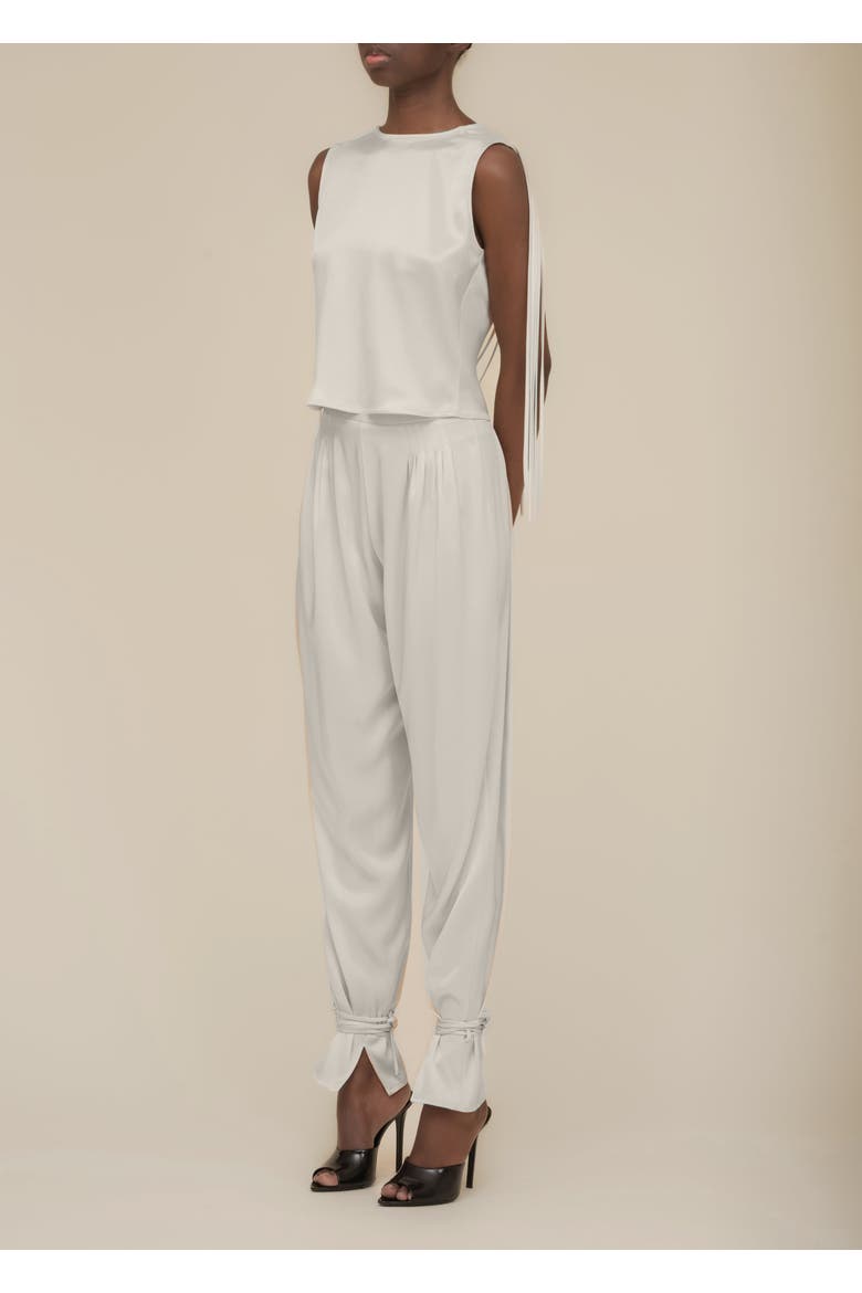 Mane Shiny Triacetate Loose-Fitting Pants, Alternate, color, Champagne
