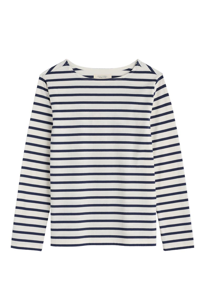 Sailor Stripe Organic Cotton Top, Alternate, color, BRETON CHALK MARITIME
