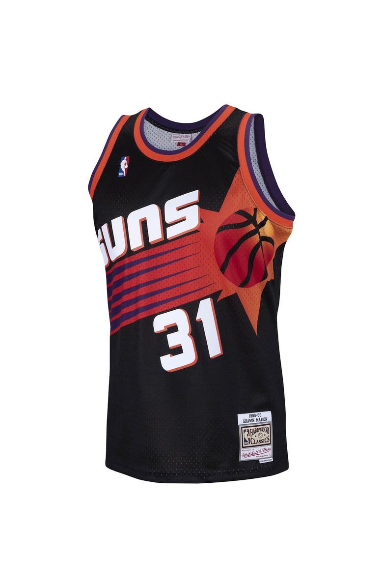 Mitchell & Ness Men's Mitchell & Ness Shawn Marion Black Phoenix Suns 1999/00 Hardwood Classics Swingman Jersey, Alternate, color, 
