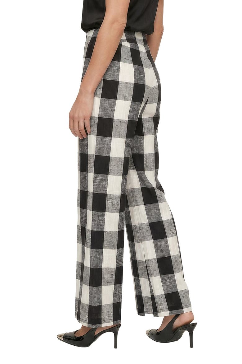 Zena Flared Check Trouser, Alternate, color, Black & White