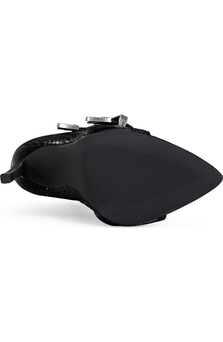 AZALEA WANG Tjeerd Snakeskin Embossed Open Toe Bootie, Alternate, color, Black