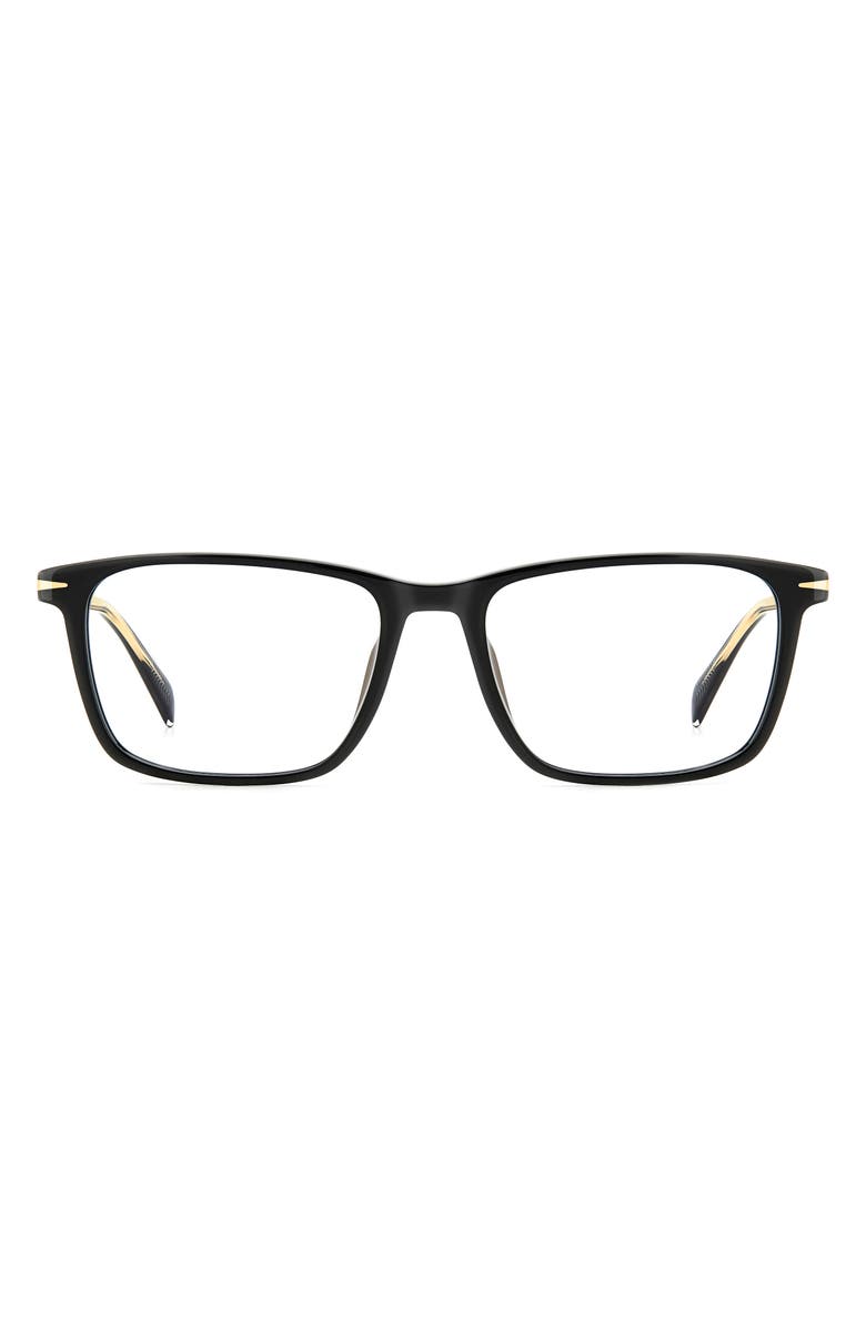 David Beckham Eyewear 57mm Rectangular Optical Glasses, Main, color, 