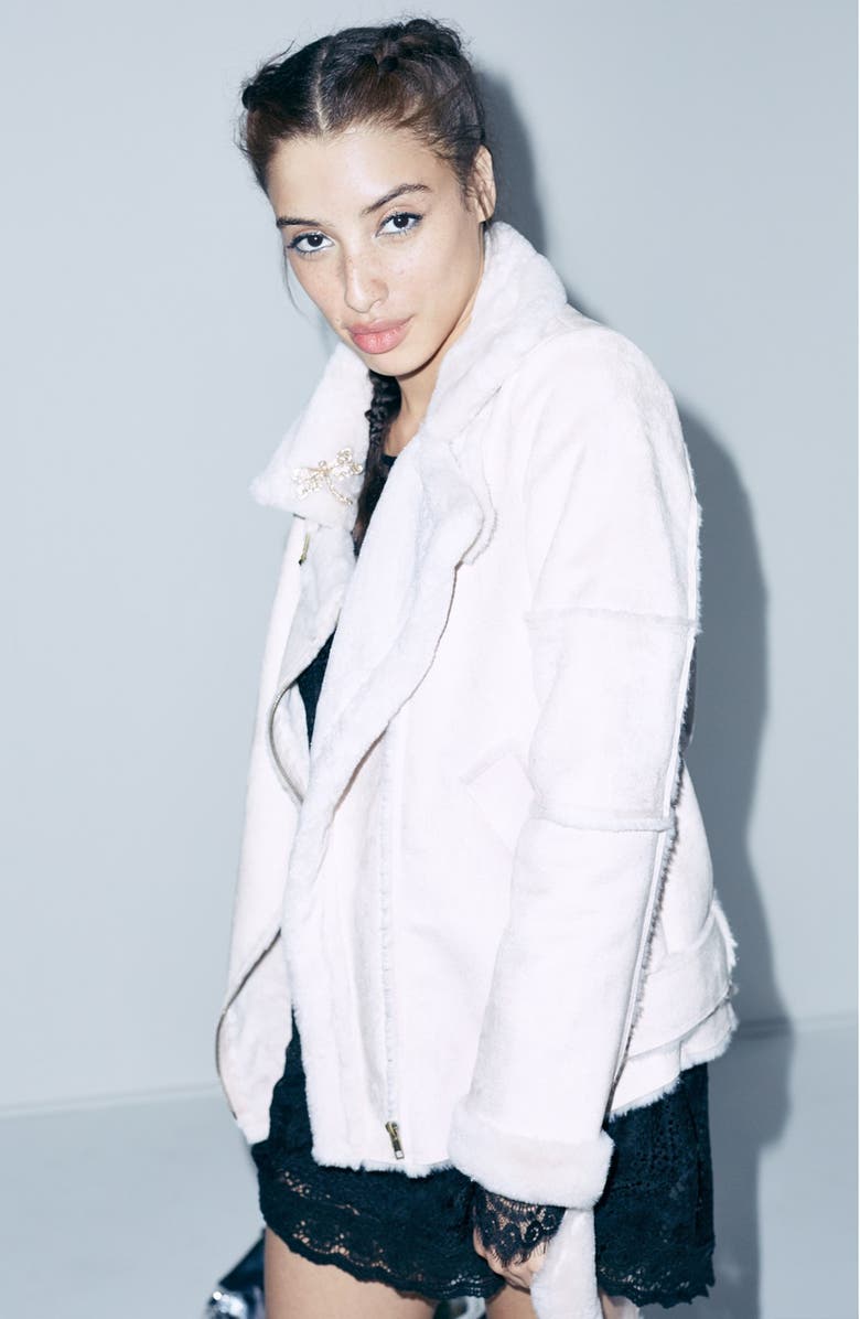 J.O.A. Faux Shearling Jacket, Alternate, color,