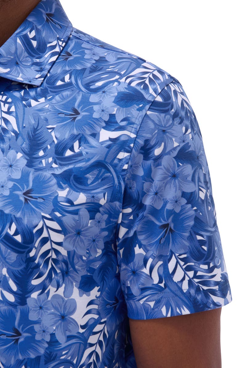 Bugatchi Hendrix Digital Floral Print Pima Cotton Polo, Alternate, color,