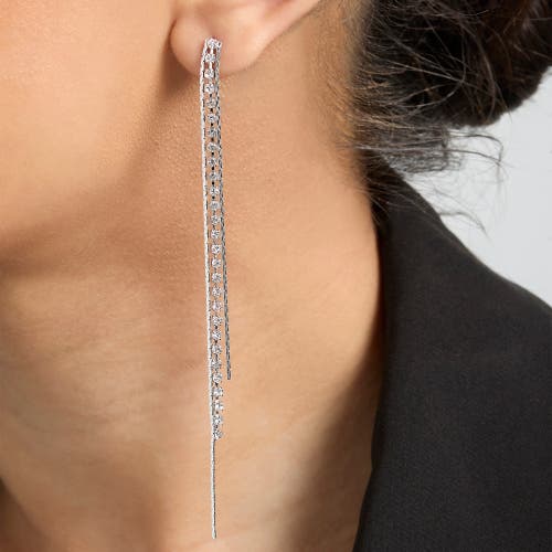 Bcbg Chain Fringe Drop Earrings In Gray