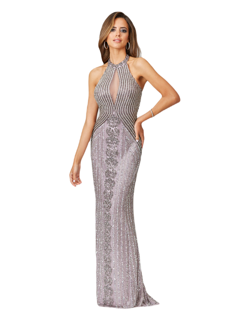 Halter Neck Dress with Keyhole