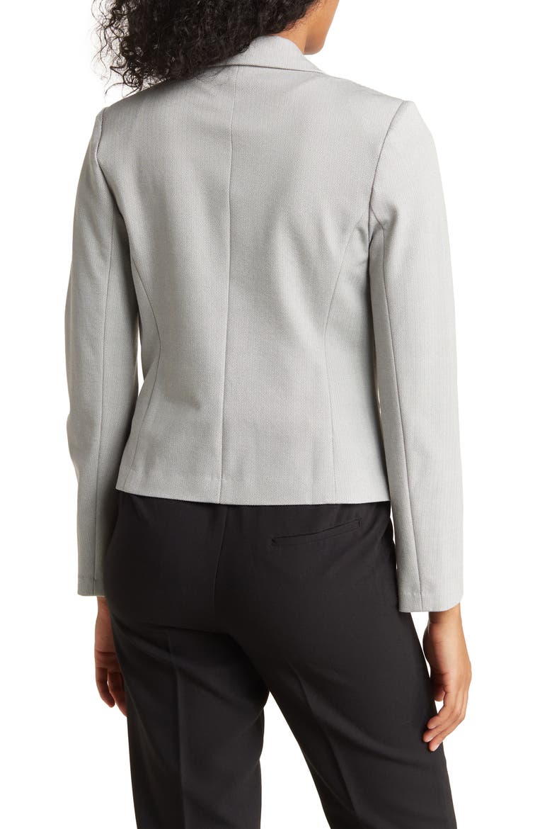 Ponte Knit Single Button Blazer, Alternate, color, GREY/ IVORY