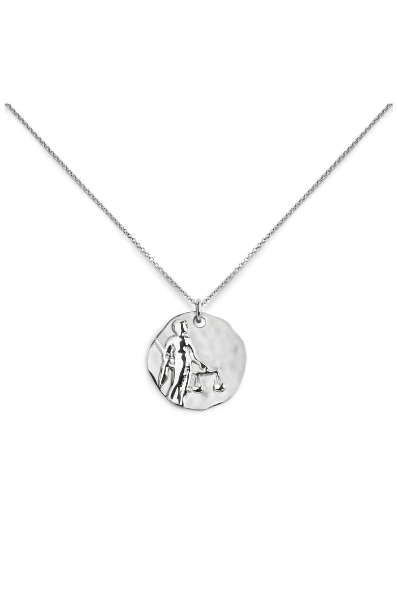 Zodiac Charm Pendant Necklace, Main, color, SILVER LIBRA