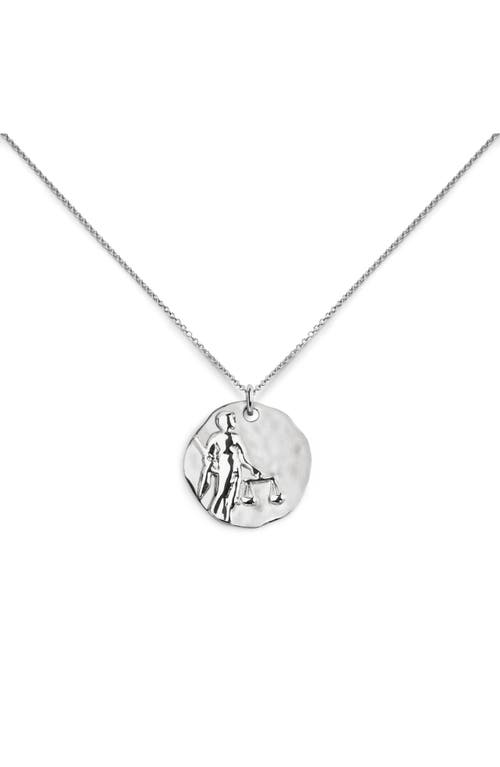 Monica Vinader Sterling Silver Libra Zodiac Chain Necklace In Metallic