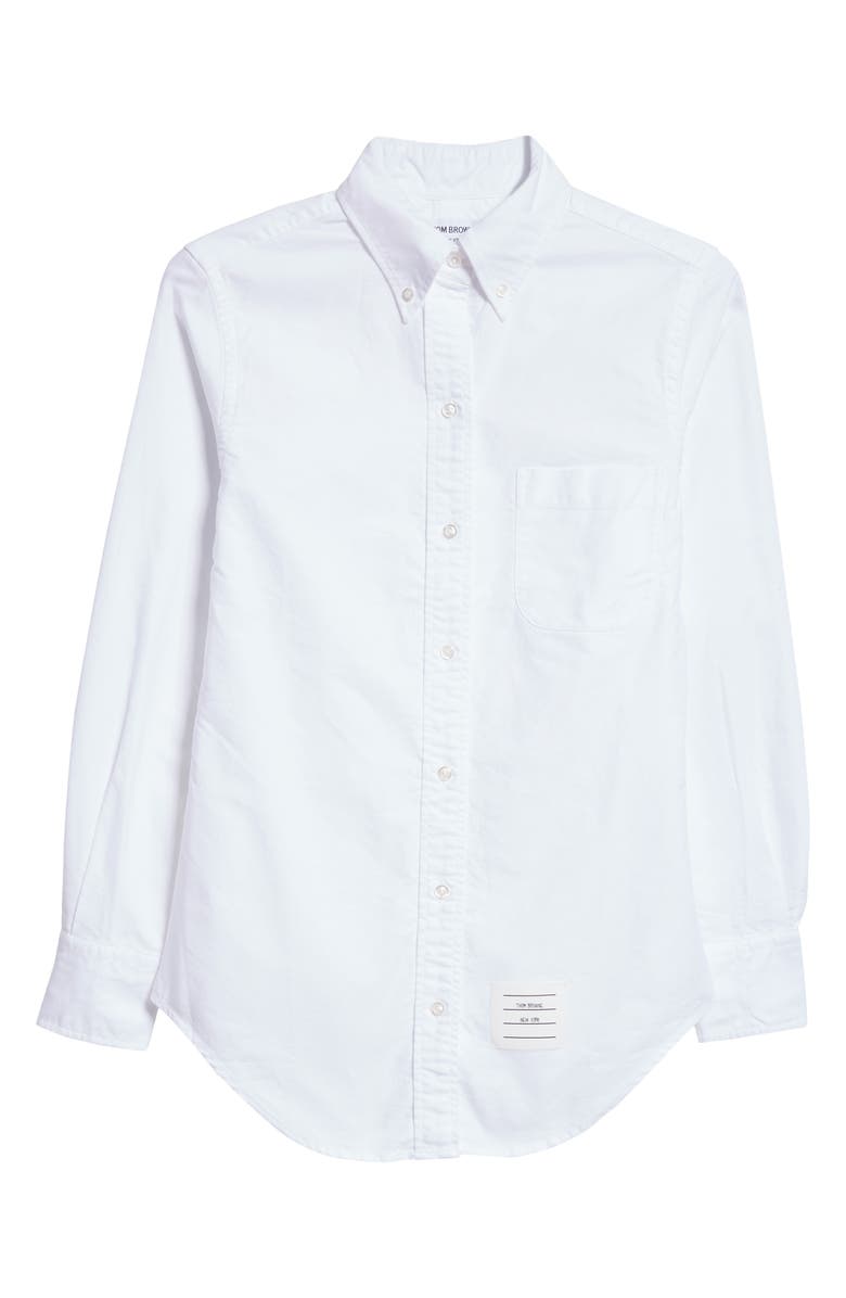 Thom Browne Men's Classic Fit Cotton Button-Down Shirt, Alternate, color, White