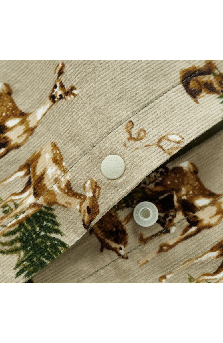 Milkbarn Organic Corduroy Cotton Snap Jumper, Alternate, color, Forest Party