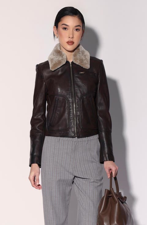 Liza Leather Fur Jacket