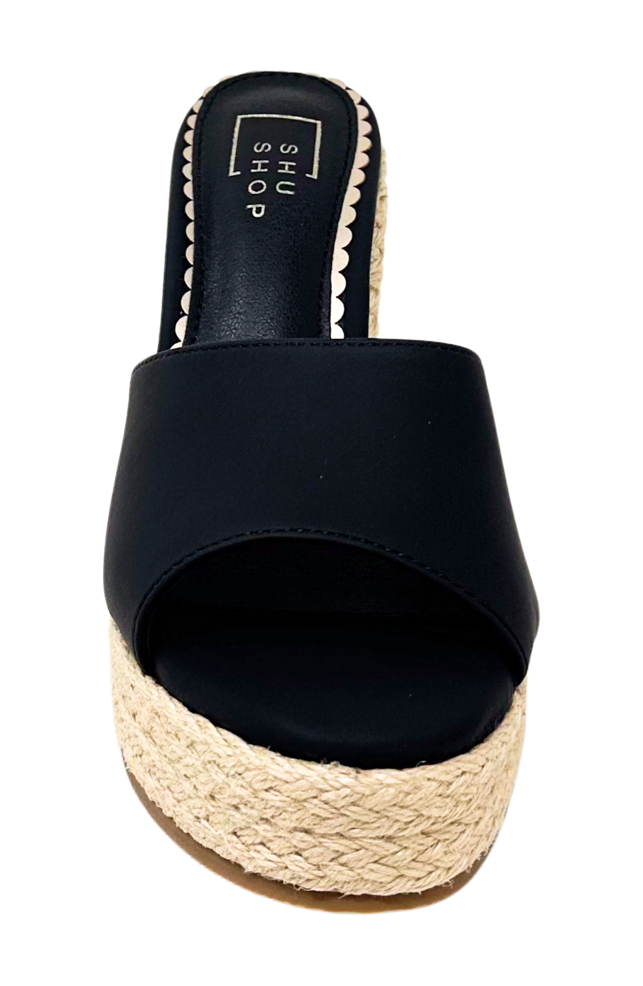 SHUSHOP Elvira Platform Slide Sandal, Alternate, color, Black