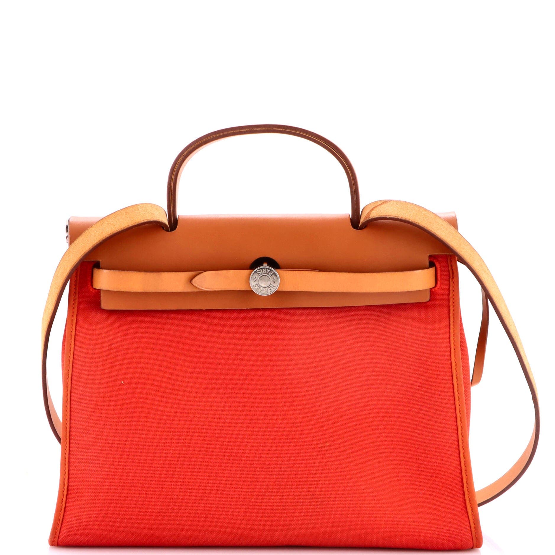 Herbag Zip Leather and Toile 31, Main, color, Red