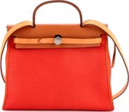 Pre-Owned Hermes Herbag Zip Leather and Toile 31