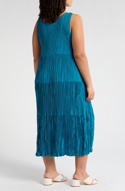 Eileen Fisher Sleeveless Tiered Silk Maxi Dress In Dragonfly