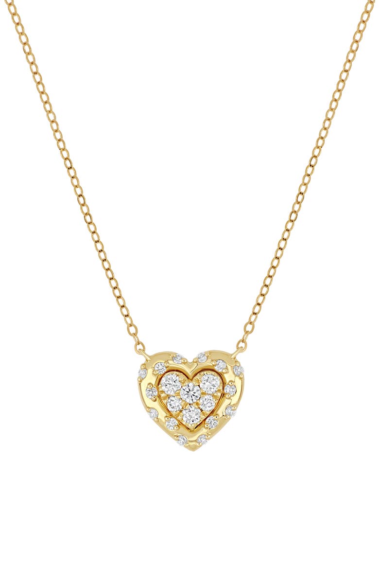 Solstice Petite Heart Pendant Necklace, Main, color, 18KY