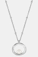 Dower & Hall Open Circle & White Pearl Waterfall Pendant