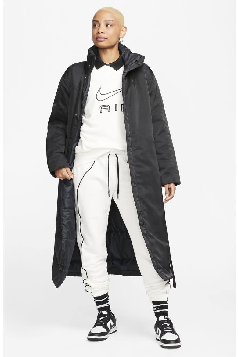Sportswear Longline Parka, Alternate, color, BLACK/ PHOTON DUST