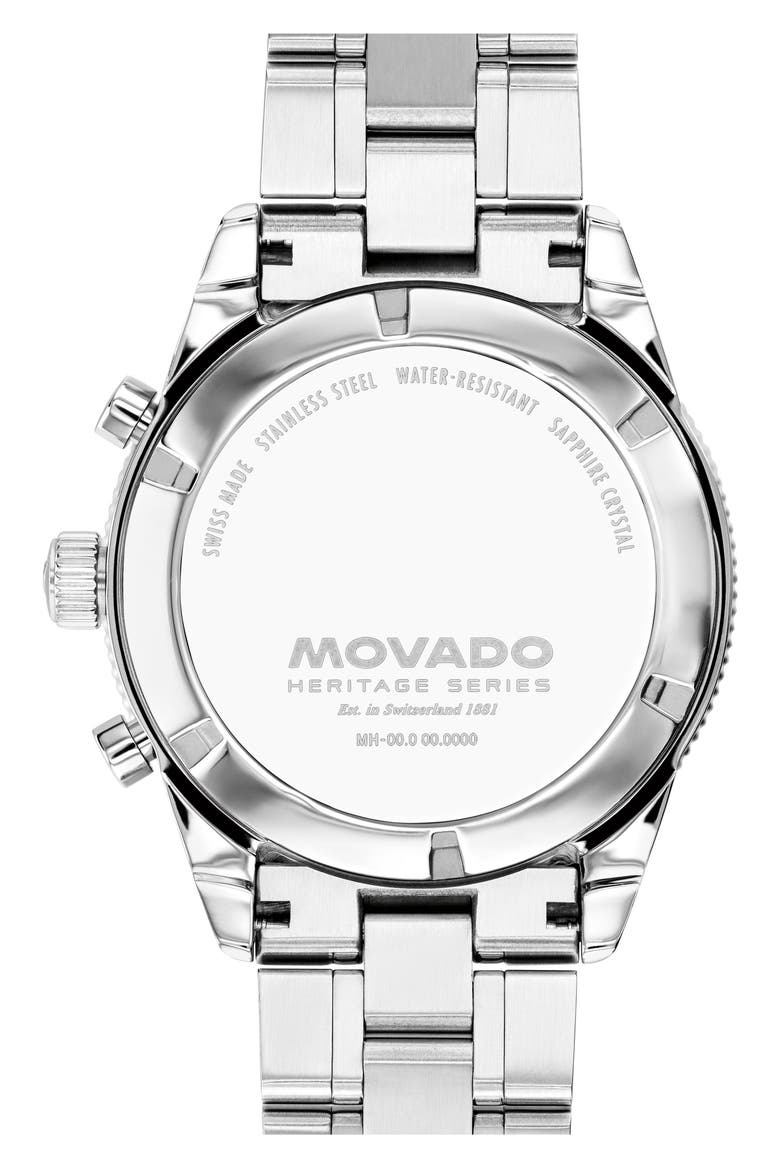 Calendoplan S Chronograph Bracelet Watch, 42mm, Alternate, color, BLACK
