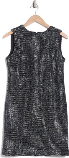Sleeveless Tweed Shift Dress