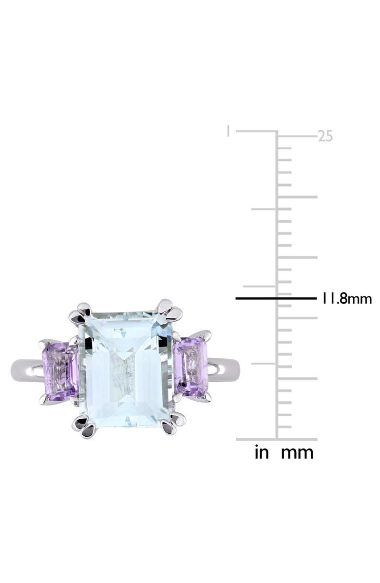 Julianna B. Aquamarine & Rose de France 3-Stone Ring, Alternate, color, Ice Aquamarine