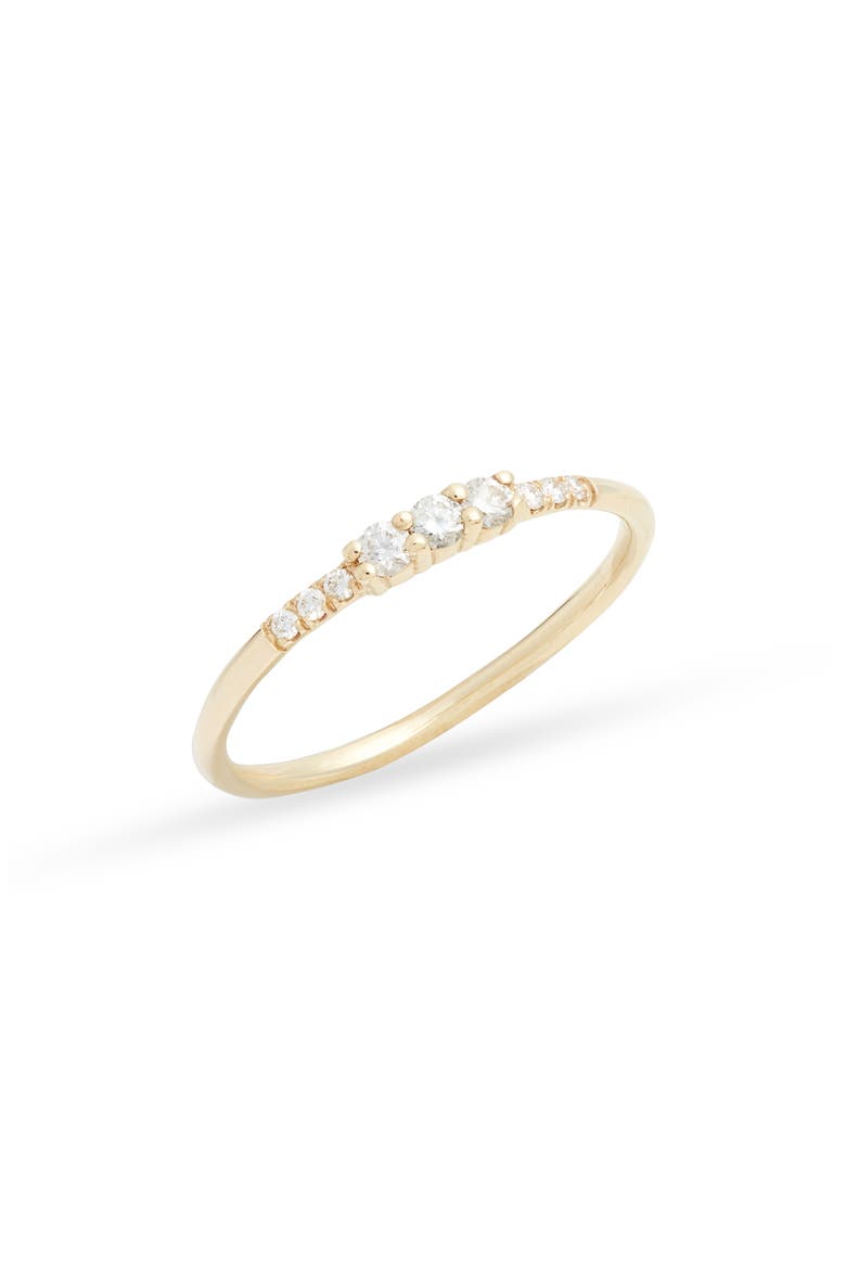 Three Diamond Equilibrium Ring, Main, color, YELLOW GOLD/ DIAMOND