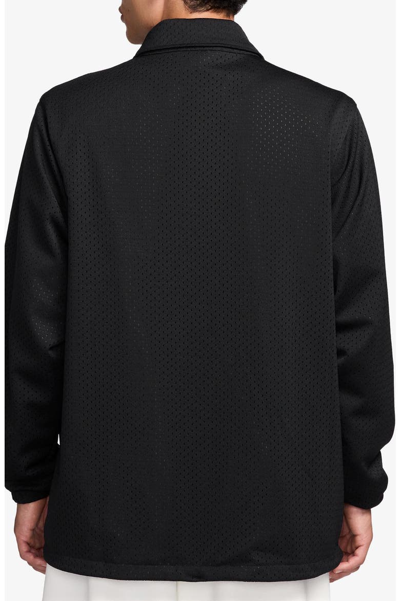 Logo Detail Mesh Coach Jacket, Alternate, color, BLACK/ SAFFRON QUARTZ
