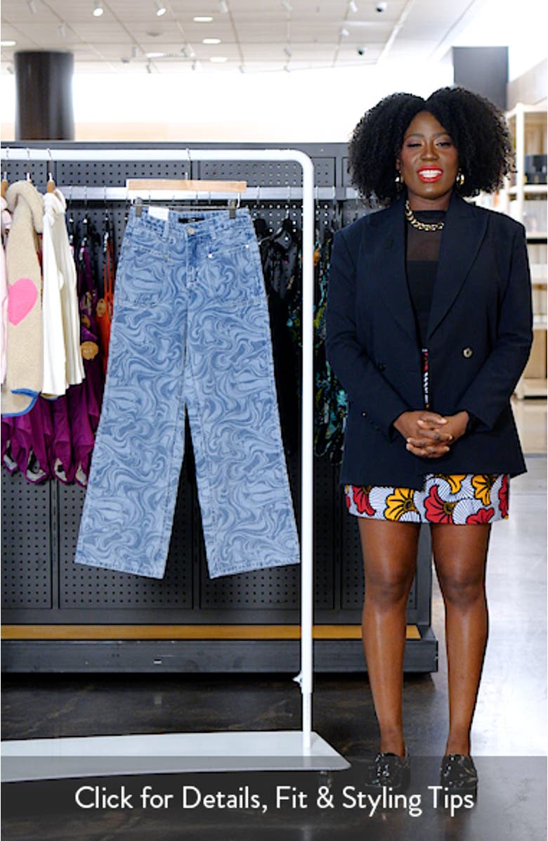 Kids' Bailey Print Patch Pocket Palazzo Wide Leg Jeans, sales video thumbnail