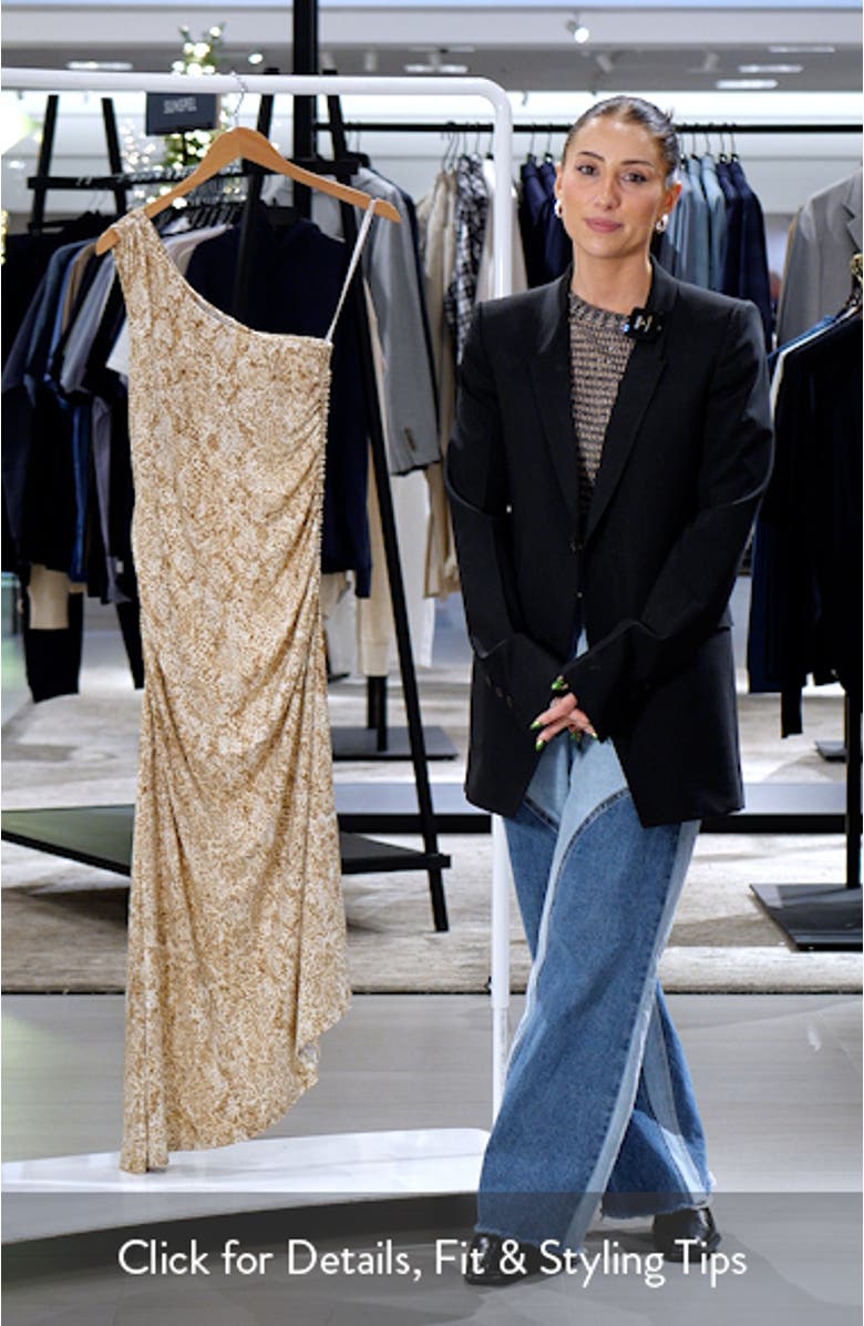 Playa Python Print Asymmetric One-Shoulder Midi Dress, sales video thumbnail