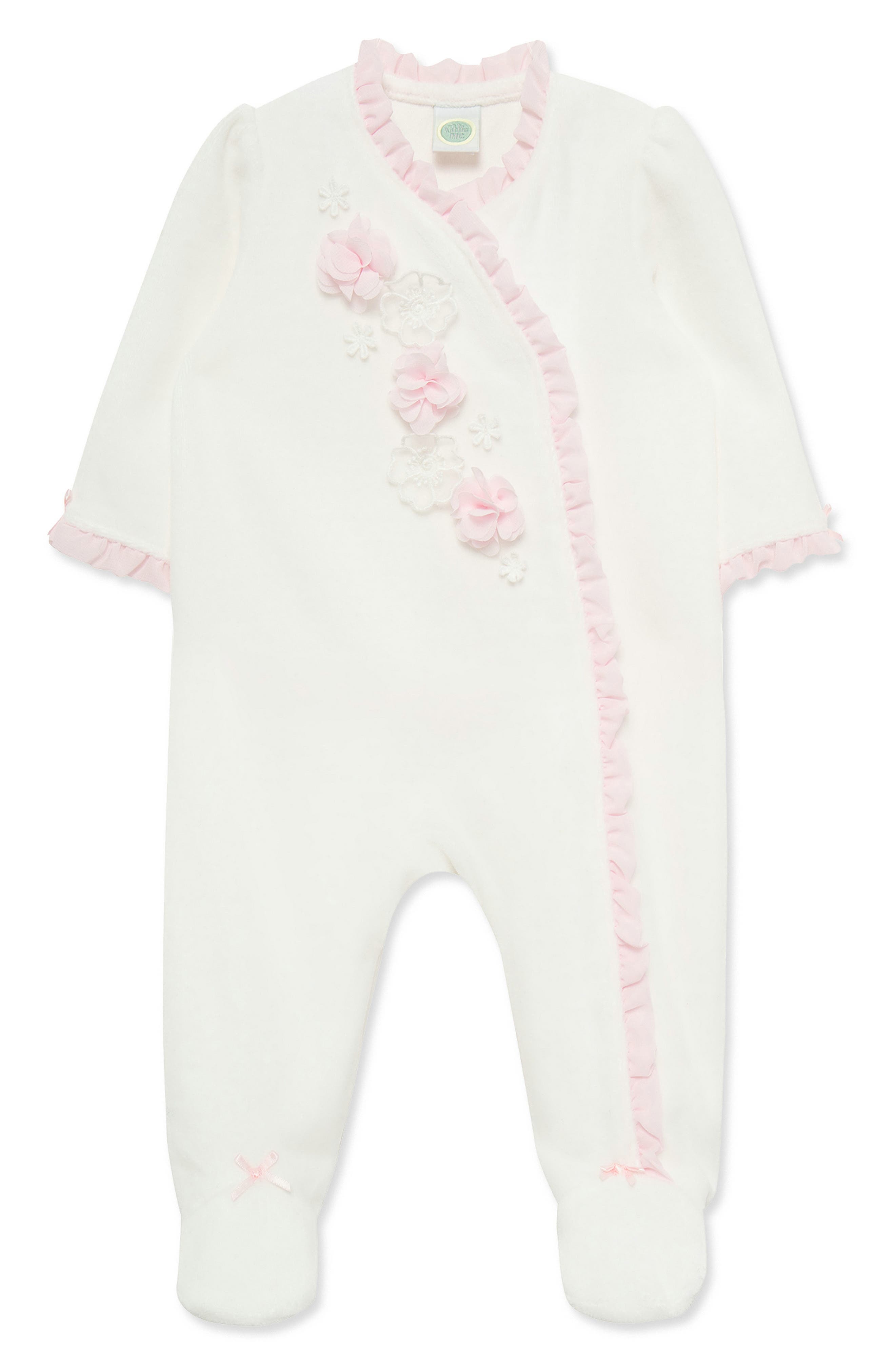 Velour Flowers Footie