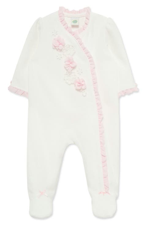 Velour Flowers Footie