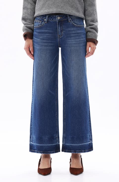 Low Rise Ankle Wide Leg Jeans