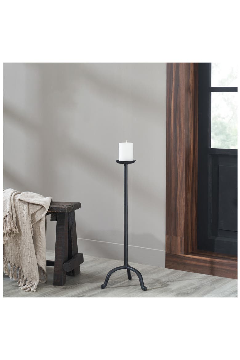 Large Floor Candle Holder, Alternate, color, BLACK
