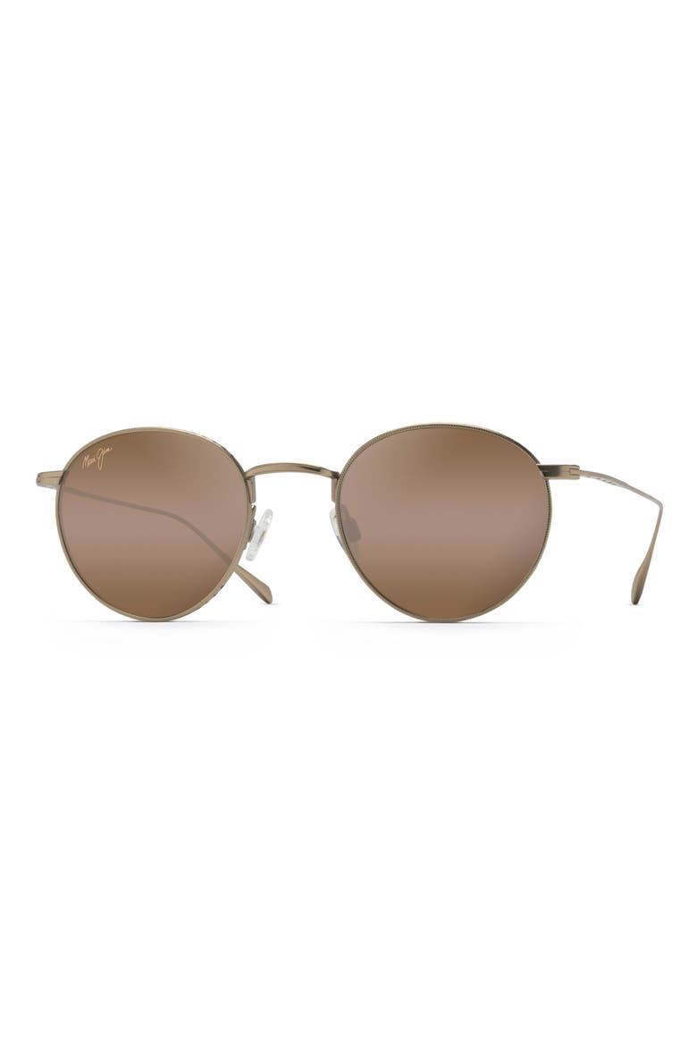 North Star 48mm Polarized Round Sunglasses, Main, color, MATTE GOLD
