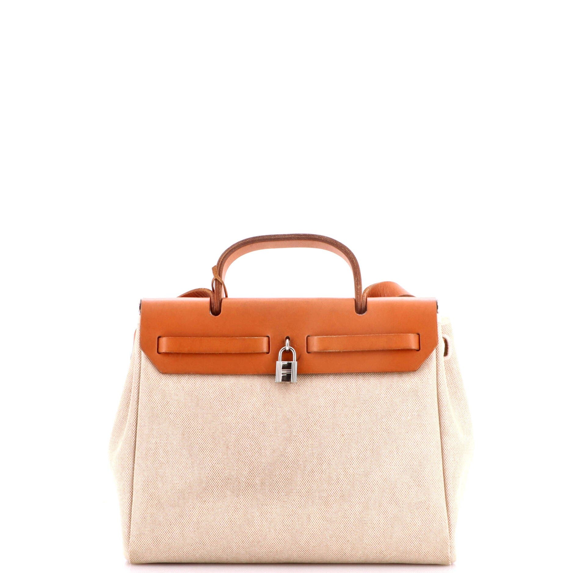 Herbag Toile and Leather PM, Alternate, color, White
