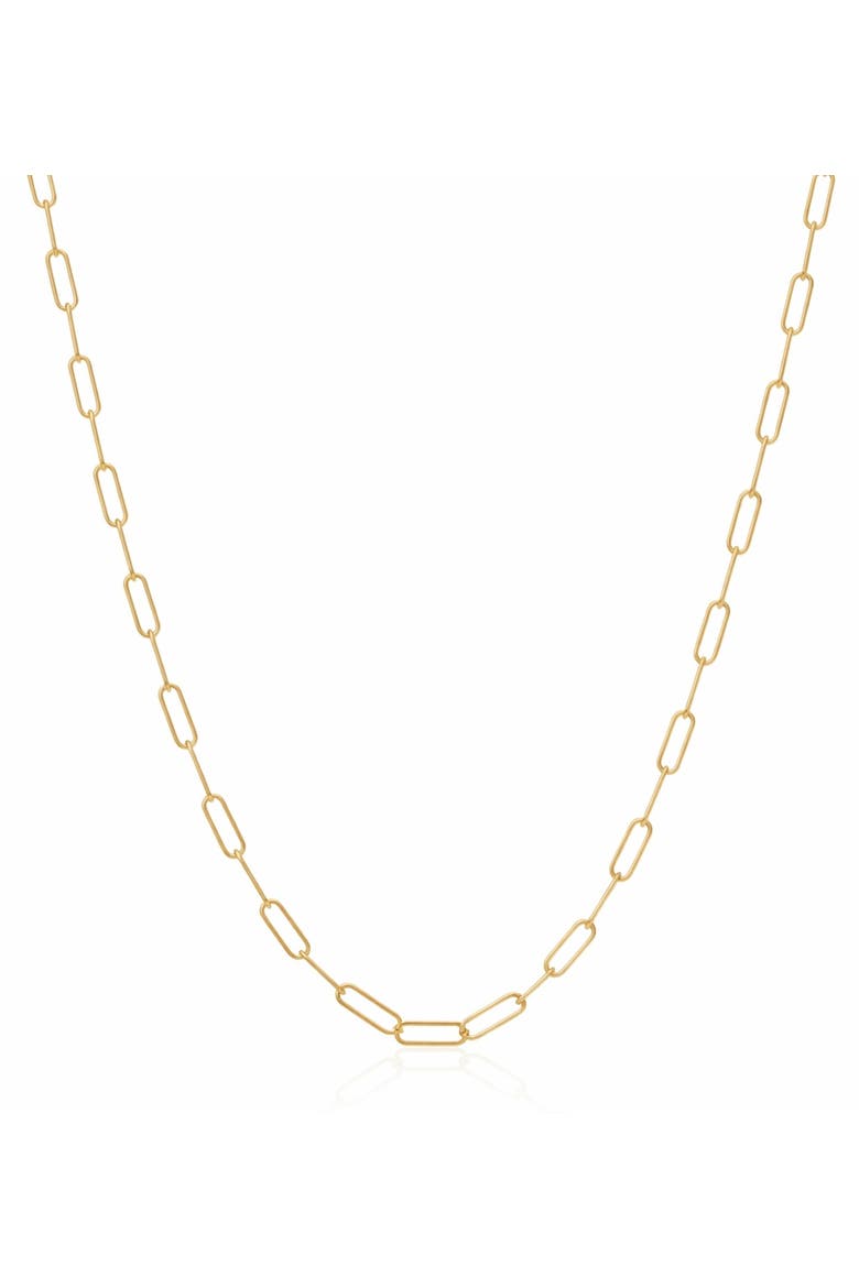 Sterling Silver Gold-Tone Paperclip Necklace, Main, color, Gold